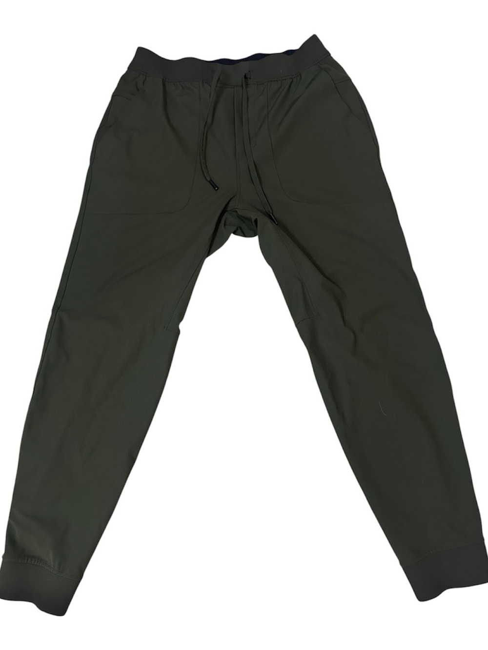 Green Athletic Joggers Stretch Waist Drawstring Zip Pocket Men’s Medium - Picture 2 of 10